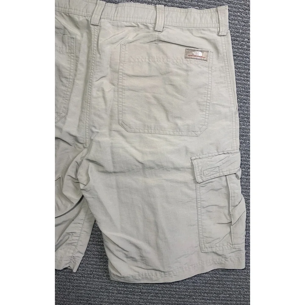 The North Face Mens Nylon Hiking Shorts 36 Gray Green Flat Front Outdoor 7